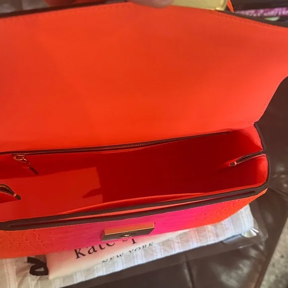 Kate Spade ♠️ New York Katy Ombré Croc Embossed Leather Medium Top Handle - Picture 11 of 16